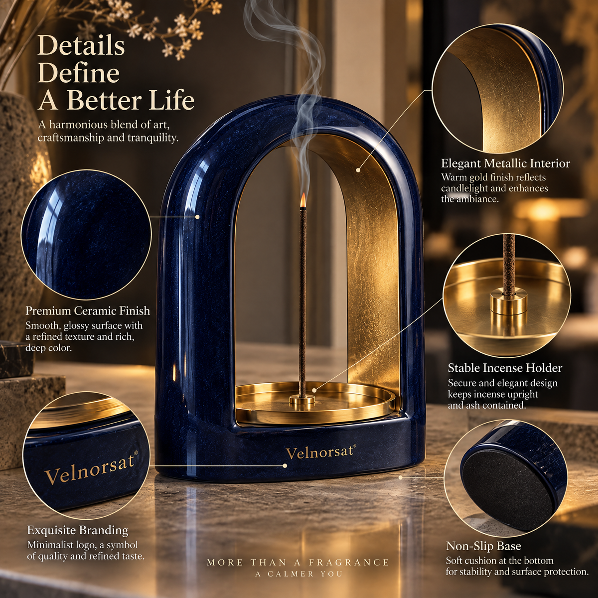 Velnorsat™ Midnight Arch Incense Holder