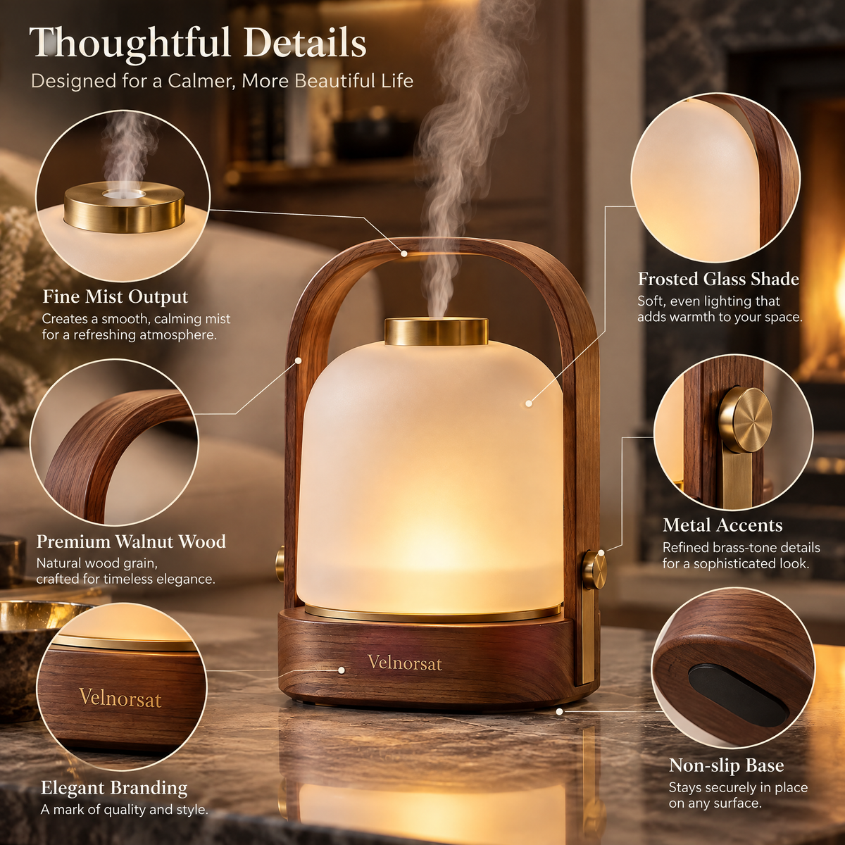 Velnorsat™ Hearthlight Lantern Mist Diffuser